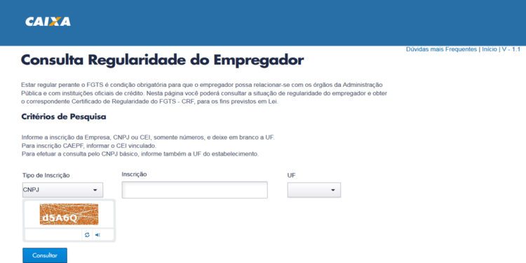 Certidão Negativa FGTS Caixa